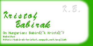 kristof babirak business card